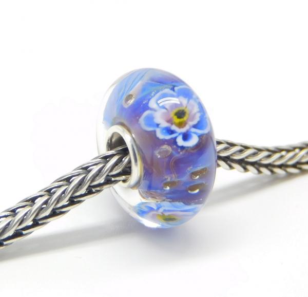 Violet Blue Flower Monroe - Elfbeads Glas - Originalfoto
